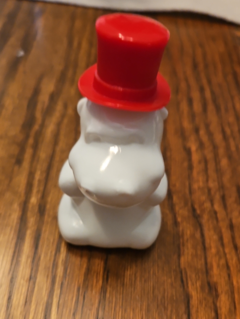 Avon White Hippo Figurine with Red Top Hat